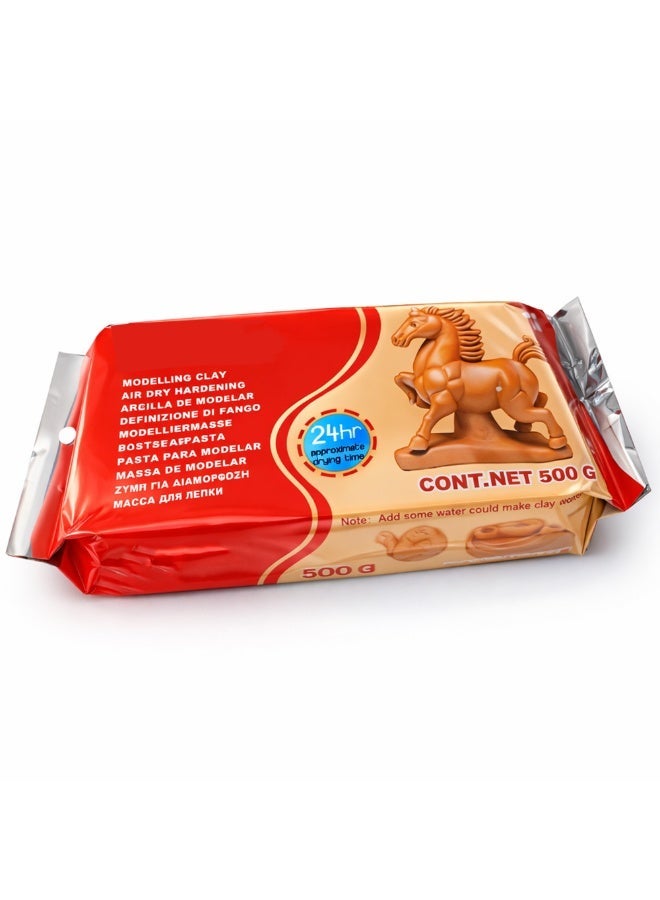 Dozen Air Hardening Modeling Clay (Brown, 500g), Ready to Use Professional Sculpting Dough, Non Toxic Ideal for DIY Crafts, School Projects - Image 1